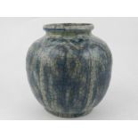 An unusual blue and white crackle glazed