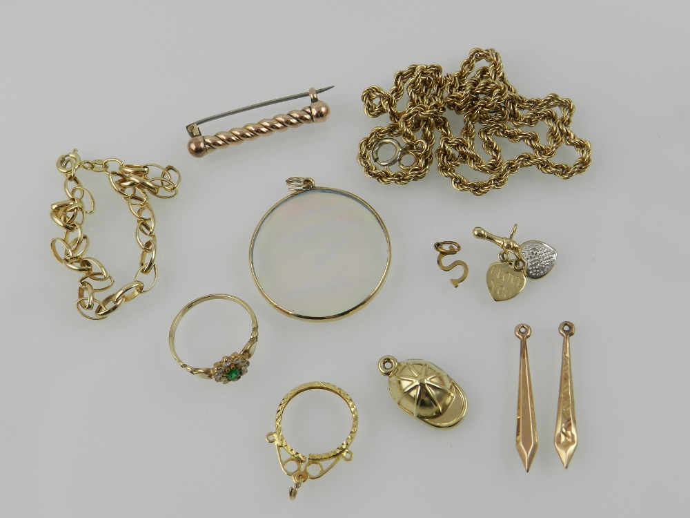 A collection of various yellow metal and