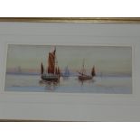 Early 20th century Continental School, marine study of sailboats at sea, watercolour, signed lower