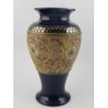 A Royal Doulton vase having parcel gilde