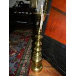 A brass lamp base of knobbed design..80c