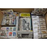 A large quantity of cigarette cards and trade cards in sets, album and loose with two card