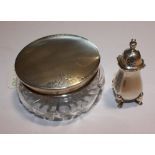 A George IV Mappin and Wedd silver lidded toilet jar with mirror inner together wit a silver