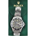 A Rolex Oyster Perpetual Submariner steel-cased gentlemen's wristwatch, model no. 1680, matte black