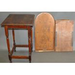 A Corinthian 10 bagatelle board, L. 76cm; together with a mahogany shove half-penny board, L. 61cm,