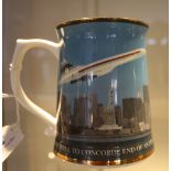 A Royal Sutherland porcelain 2003 concorde commemorative tankard.