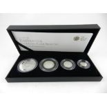 A collection of Britannia four-coin silver proof sets, for 2010, 2012 and 2009.