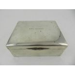 A French silver cigarette box, stamped 'RMS Oceanic', hallmarked. W.10cm