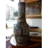 A 19th century Canton hard paste porcelain vase, decorated in the famille verte and rose palettes,