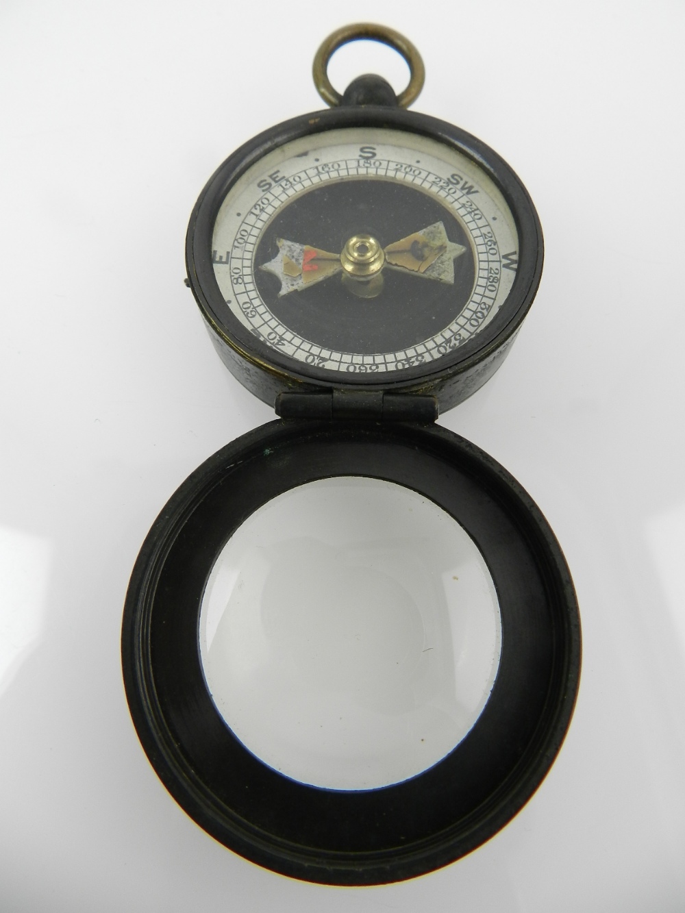 Francis Barker and Son, London. An early 20th century brass cased compass dated 1906. - Image 2 of 2