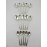 A 20th century matched set of silver flatware, to include five dinner forks, lunch forks, dinner