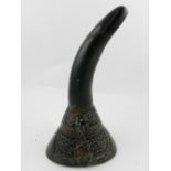 A Chinese horn libation cup. H.23cm