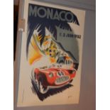 A Monaco Grand Prix advertising poster. H.100cm W.68cm