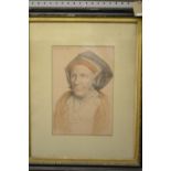 After Hans Holbein. A group of eight Bartolozzi monochrome and polychromatic engravings, head and