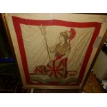 Of commemorative interest, a late 19th / early 20th century printed linen banner 'God Save the