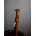 A late Victorian horn mounted Malaka cane. L.86cm
