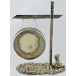 A Victorian novelty silver-plated dinner gong,