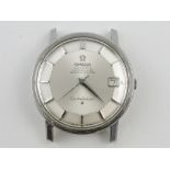 An Omega constellation stainless steel gentleman's wristwatch head with date aperture and baton