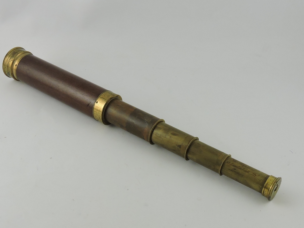 A late 19th century three draw telescope by C.