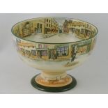 A Royal Doulton 'Dickensian' seriesware bowl raised on a foot, D. 23cm.