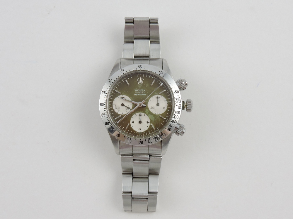 A vintage Rolex Oyster cosmograph daytona gentleman's stainless steel wristwatch,