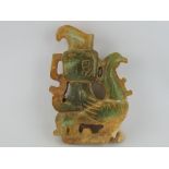 A carved jade paperweight in the form of a mythical creature, H. 13cm.