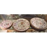 A Royal Worcester chinoiserie pattern porcelain part dinner service comprising 13 plates in three