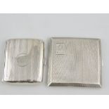 A silver square cigarette case, Birmingham 1927,