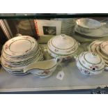 A Copeland Spode dinner service for six place settings, including three tureens, serving platters,