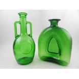 A Swedish Art Glass green glass vase, having dimpled sides,