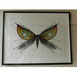 Rob Wass (Contemporary), 'Darkside Moth', screenprint, signed in pencil lower right,