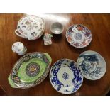 A collection of sundry ceramics, to include two Chinese blue and white hard paste porcelain