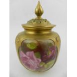 A Royal Worcester pot. H: 12.