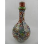 An 18th century Chinese porcelain ovoid vase, with a bulbous rim opening,