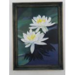 20th century British school, study of water lilies, oil on board, signed lower left 'V. A. Kenning'.