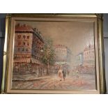 20th century Continental school, study of a Parisian street scene, oil on canvas,