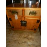 A Chinese pine side cabinet, L.79cm, W.