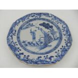 An 18th century Chinese Chien-Lung period export blue and white plate,