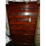 An early 19th century style French figured walnut semaniere, Alsace region,