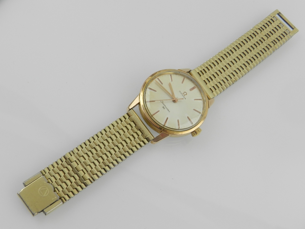 An Omega Seamaster 30 gents wristwatch, having gold plated bracelet.