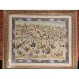 Late 19th / early 20th century Persian school, a battle scene study, watercolour,