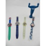-- WITHDRAWN-- A collection of four Swatch wristwatches, to include Scribble G2 124,