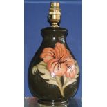 A Moorcroft Hibiscus pattern table lamp,