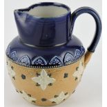 A late Victorian Doulton Lambeth glazed pottery jug,
