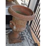 A terracotta Campana garden urn, H. 66cm.