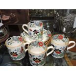 A set of four Coalport Canton Kings Wear pattern coffee cans and saucers.