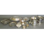A quantity of sundry 20th century silver plates ware, including an oval entree dish, teapot,