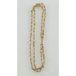 A 9ct gold chain, the elongated open box links of rope twist form, L. 73cm; 33.5g.