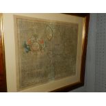 An 18th century map of North West England by Gerard Mercator, engraving. H.36cm W.
