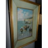 20th century Continental school, study of an Italian sea scene, oil on board,